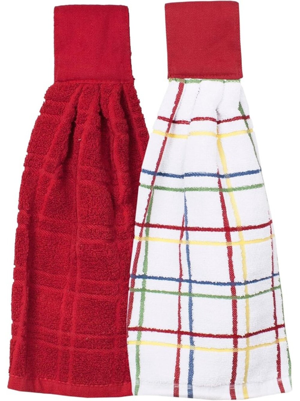 Premium 100% Cotton Solid and Multi Check Kitchen Tie Towel, Absorbent, Super So